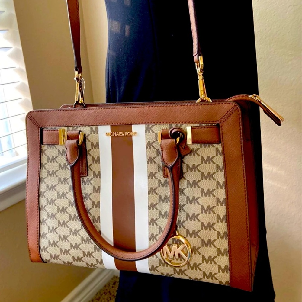 Michael Kors center stripe satchel - Picture 1 of 4